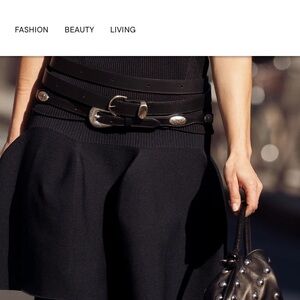 Elegant Black Belt Stack with Silver Accents